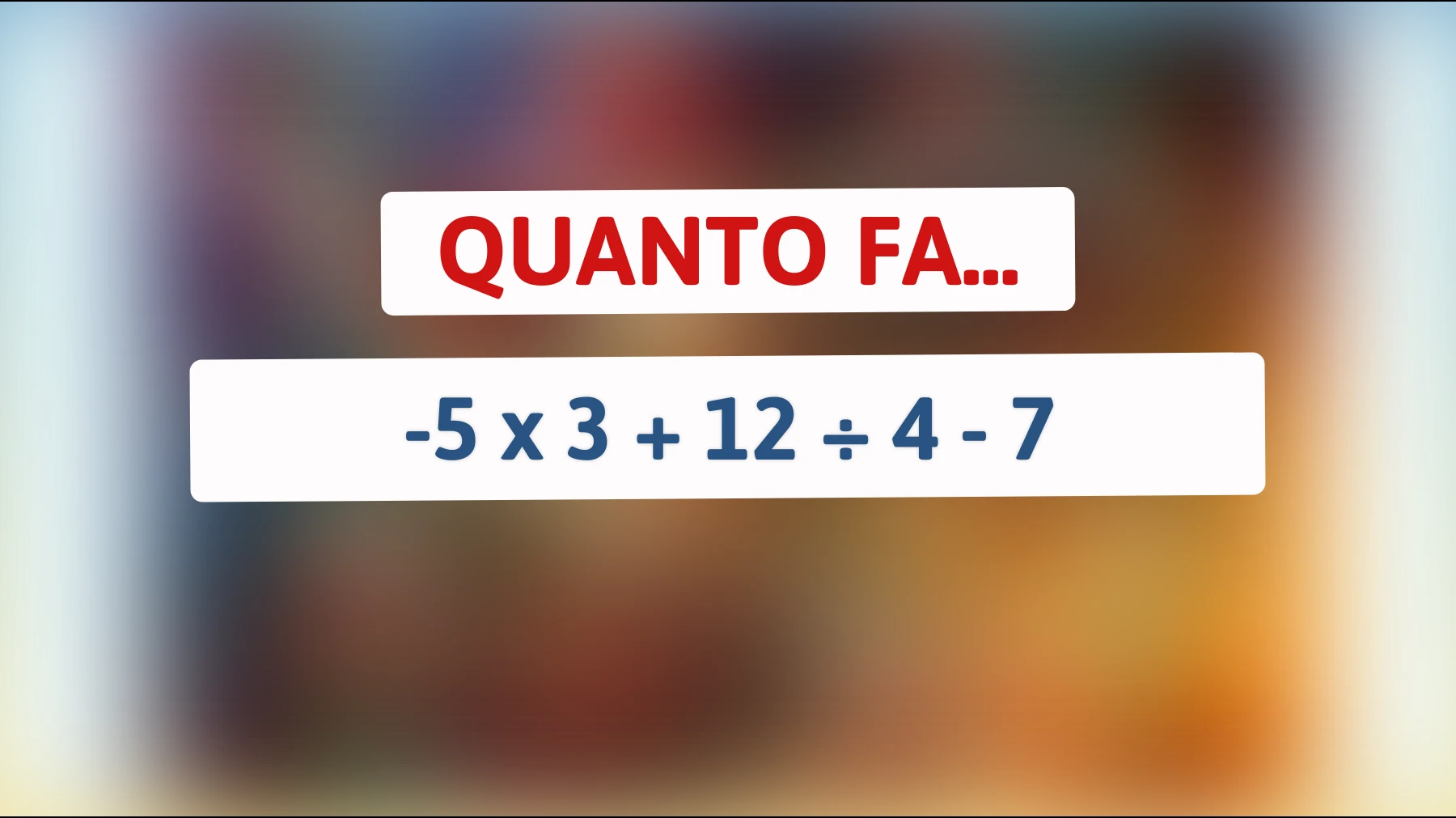 "Solo il 10% delle persone riesce a risolvere questo enigma! Che risposta ottieni?""