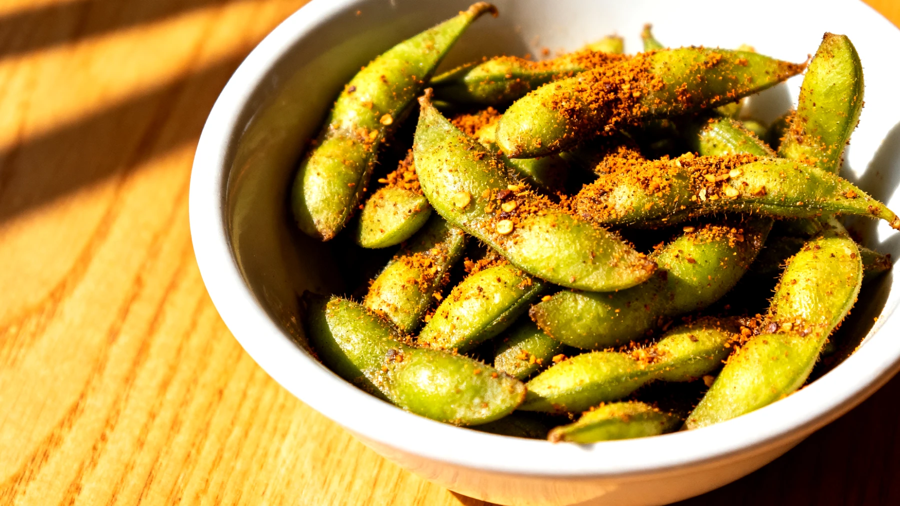 Edamame tostati con spezie"
