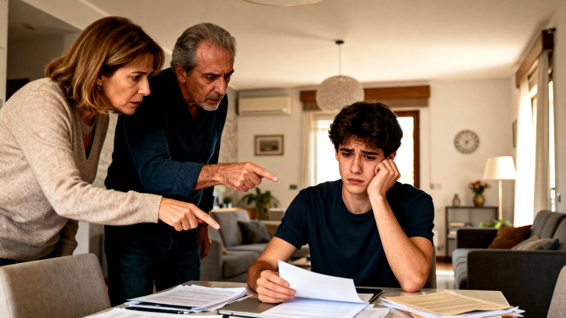 Genitori che esercitano pressioni eccessive sui figli giovani adulti riguardo scelte di carriera, percorso universitario o aspettative di successo professionale, creando tensioni e allontanamento emotivo"