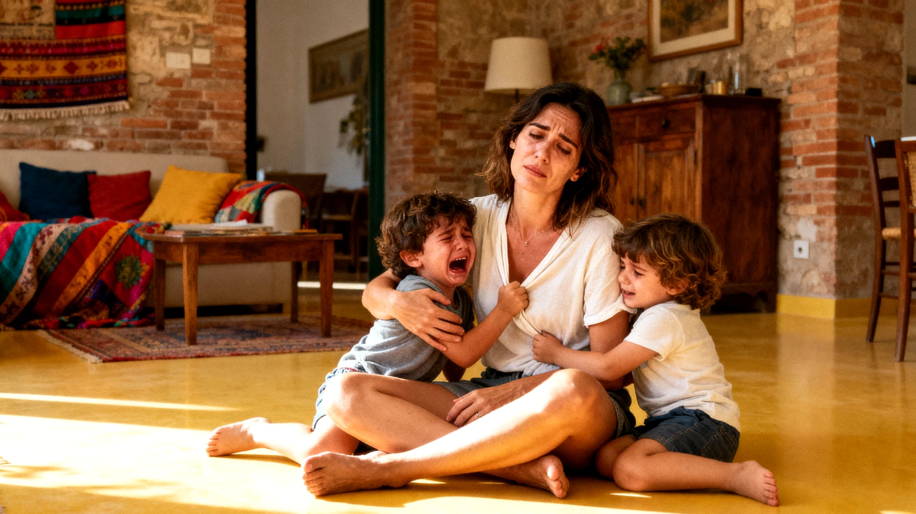 Una mamma si trova a gestire bambini piccoli che manifestano una dipendenza emotiva eccessiva, con difficoltà nella separazione, richieste costanti di attenzione e incapacità di giocare autonomamente o di affrontare anche brevi momenti di distacco."