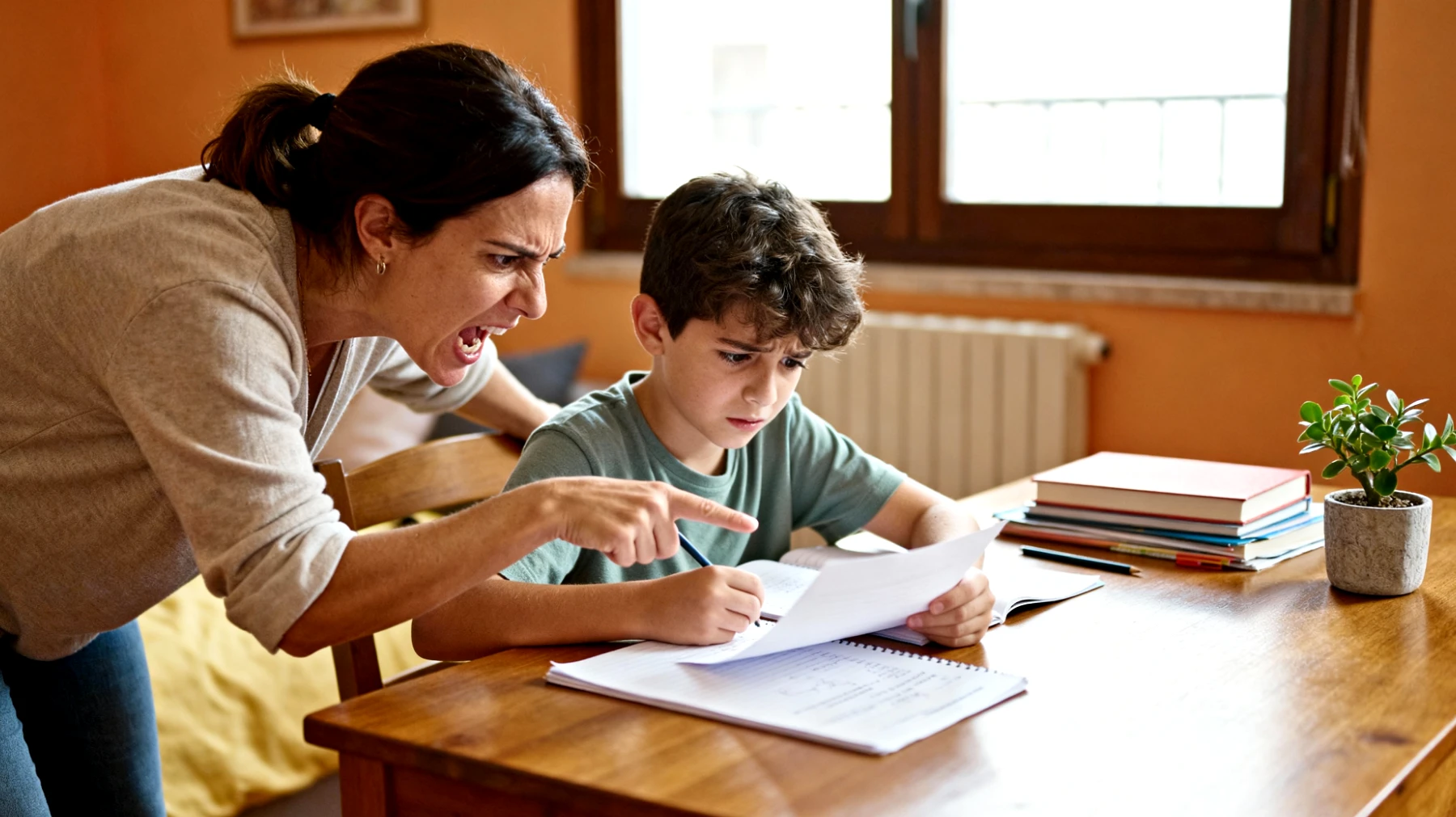Una mamma che esercita pressioni eccessive sui propri bambini piccoli riguardo alle performance scolastiche, alle attività extrascolastiche e allo sport, creando aspettative troppo elevate e inadeguate all'età, con il rischio di generare ansia da prestazione, perdita di spontaneità e paura di deludere"