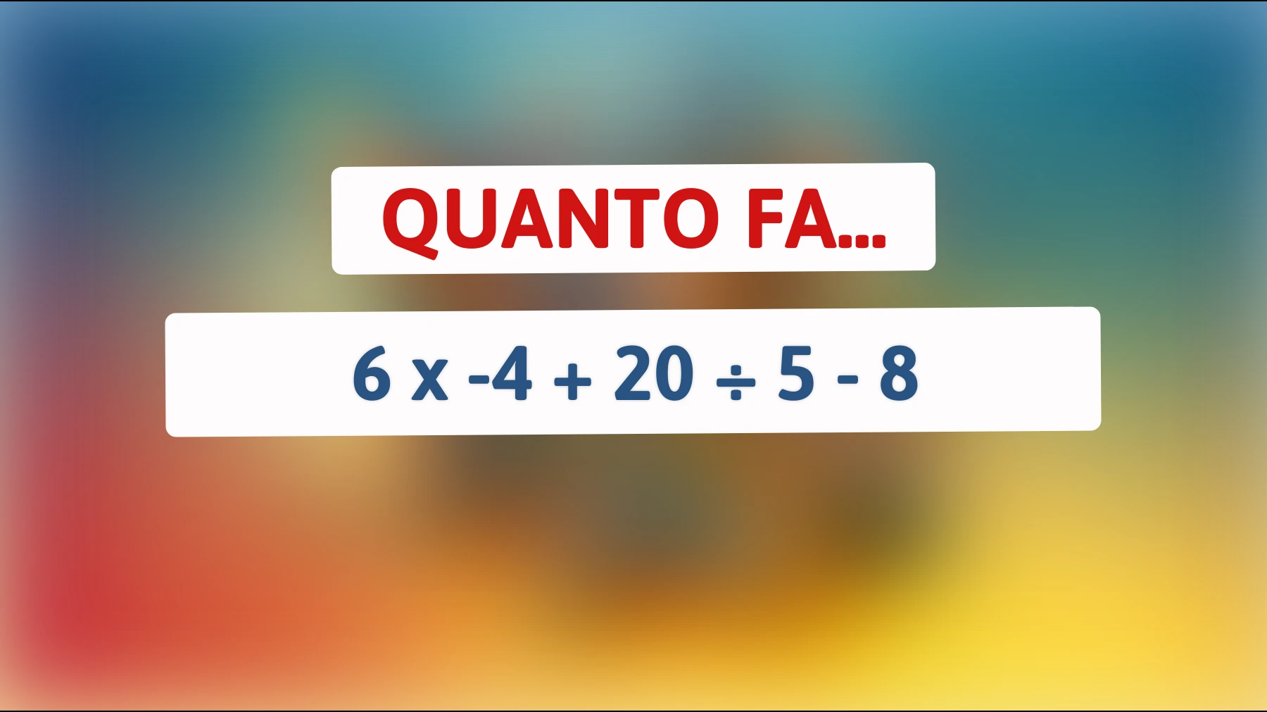 La risoluzione di questo enigma matematico ti cambierà la percezione del calcolo! Sei tra i pochi che possono rispondere correttamente senza calcolatrice? Scoprilo ora!"
